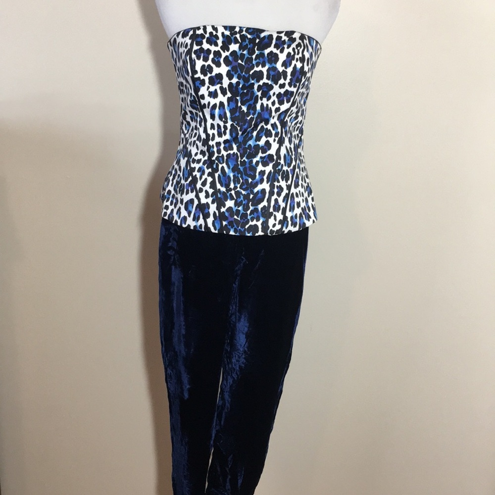 Luxury navy velvet pants